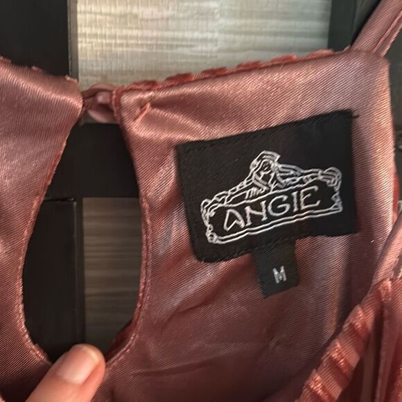 NWT Angie velvet burnout striped swing dress spaghetti straps Nordstrom rack siz - Picture 5 of 6